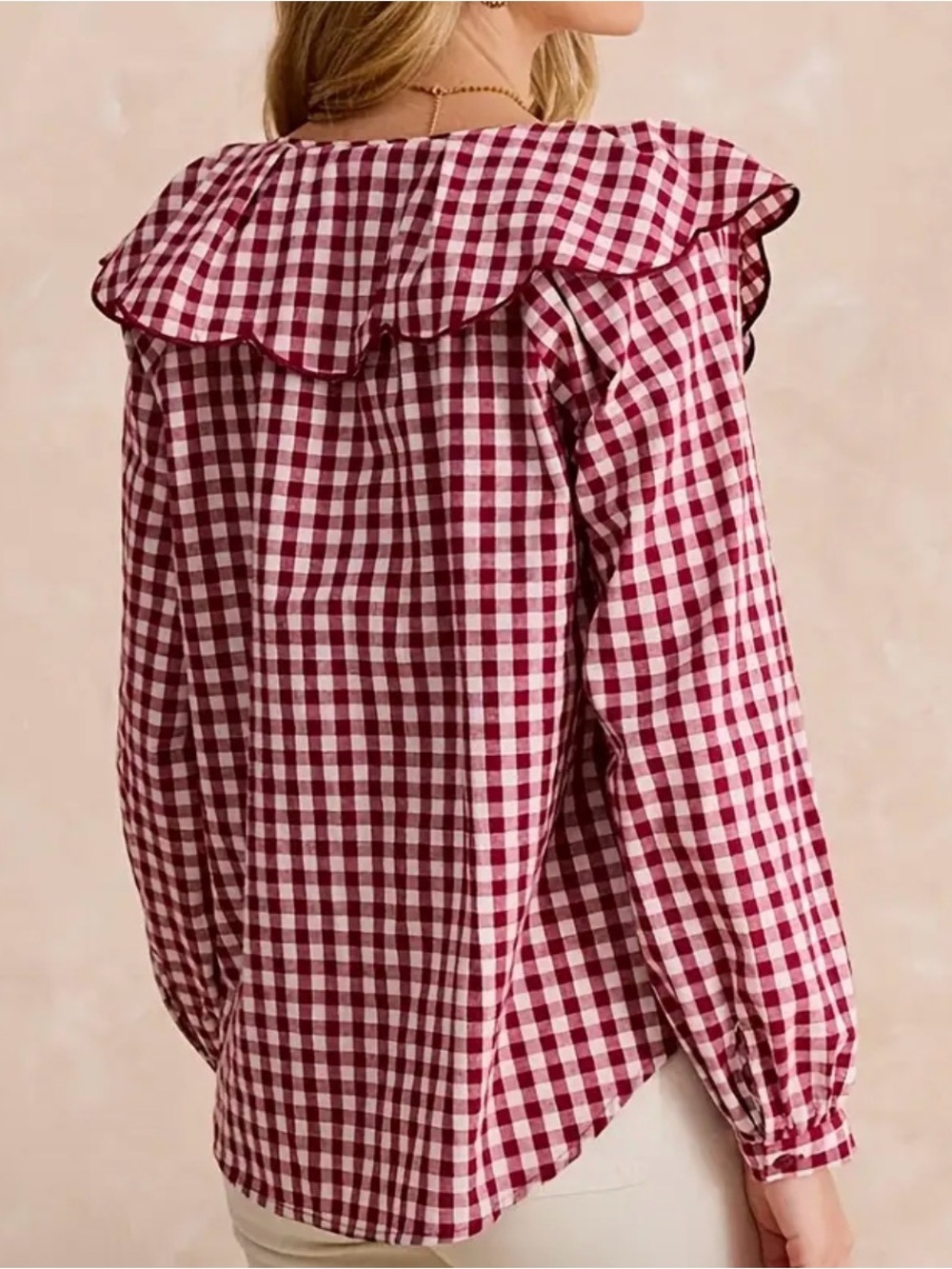 Velvet Heart Red and White Gingham Top